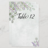 Eucalyptus & Lavender Table Seating Chart Blank (Voorkant / Achterkant)