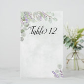 Eucalyptus & Lavender Table Seating Chart Blank (Staand voorkant)