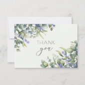 Eucalyptus & Lavender Waterverf Weduwfoto Bedankkaart (Voorkant)
