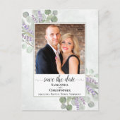 Eucalyptus & Lavender Weddenschap Sparen de Datum  Aankondigingskaart (Voorkant)
