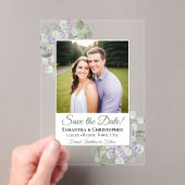 Eucalyptus & Lavender Weddenschap Sparen de Datum Acryl Uitnodigingen (Insitu (Draagbaar))