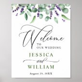 Eucalyptus Lavender Weddenschap Welkom Poster (Voorkant)