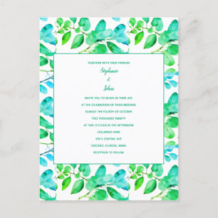 Eucalyptus Leaf Art Green Blauwgroen Dusty Blue We Briefkaart