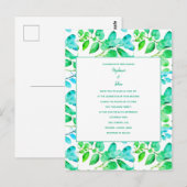 Eucalyptus Leaf Art Green Blauwgroen Dusty Blue We Briefkaart (Voorkant / Achterkant)