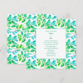 Eucalyptus Leaf Art Green Blauwgroen Dusty Blue We Feestdagenkaart (Voorkant / Achterkant)