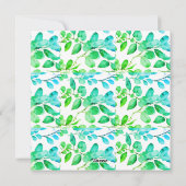 Eucalyptus Leaf Art Green Blauwgroen Dusty Blue We Feestdagenkaart (Achterkant)