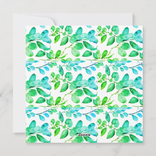 Eucalyptus Leaf Art Green Blauwgroen Dusty Blue We Feestdagenkaart (Achterkant)