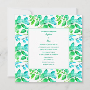 Eucalyptus Leaf Art Green Blauwgroen Dusty Blue We Feestdagenkaart