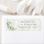 Eucalyptus Leaf Botanical Marble Wedding Etiket (Insitu)