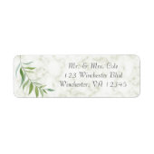 Eucalyptus Leaf Botanical Marble Wedding Etiket (Voorkant)