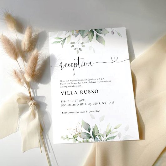Eucalyptus Leaf Bruiloft Receptie Behuizing Kaart