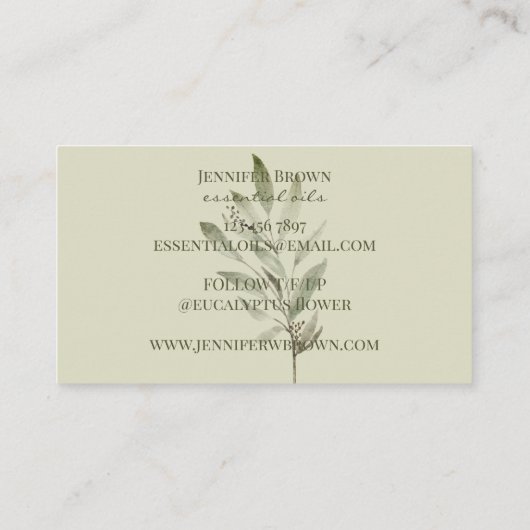 Eucalyptus Leaf Flower Essential Oils rusticated Visitekaartje (Achterkant)