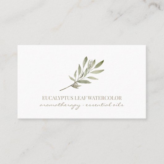 Eucalyptus Leaf Flower Essential Oils rusticated Visitekaartje (Voorkant)