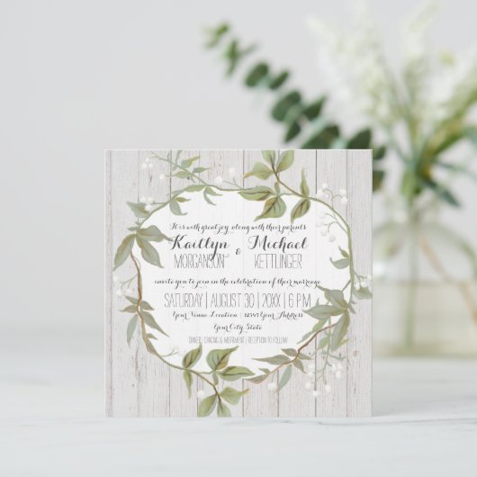 Eucalyptus Leaf Foliage Babys Breatal Floral White Kaart (Staand voorkant)