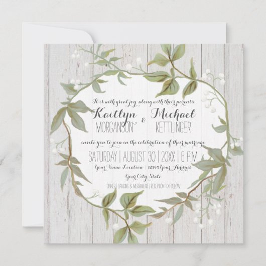 Eucalyptus Leaf Foliage Babys Breatal Floral White Kaart (Voorkant)