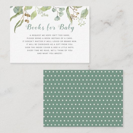 Eucalyptus Leaf Foliage Boho Books for Baby Visitekaartje (Voorkant / Achterkant)