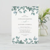 Eucalyptus Leaf Foliage Modern Wedding Kaart (Staand voorkant)