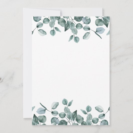 Eucalyptus Leaf Foliage Modern Wedding Kaart (Achterkant)