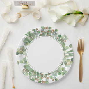 Eucalyptus Leaf Gold Glitter Greenery Wedding Papieren Bordje