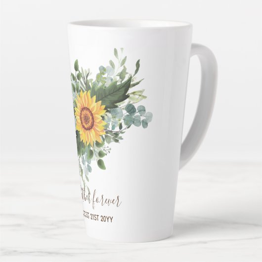 Eucalyptus Leaf, Pas getrouwd op maat Latte Mok (Rechterhoek)