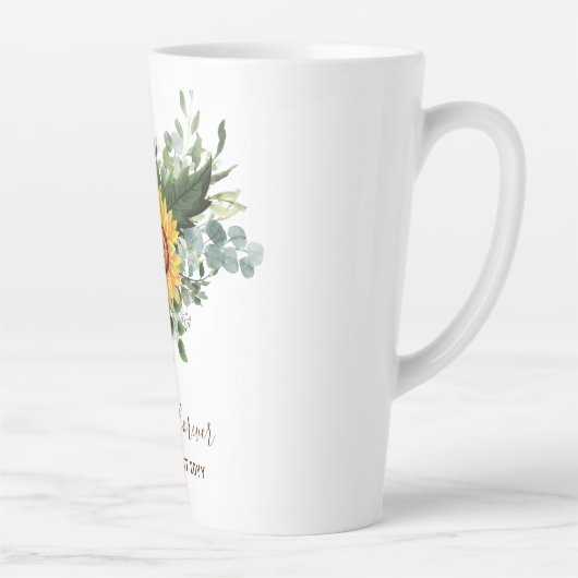 Eucalyptus Leaf, Pas getrouwd op maat Latte Mok (Rechts)