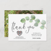 Eucalyptus Leaf Script Foto QR Code Hartelijk dank Bedankkaart (Voorkant / Achterkant)