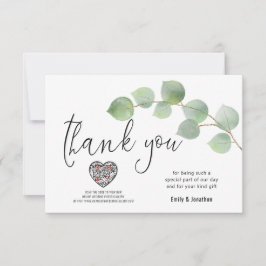 Eucalyptus Leaf Script Foto QR Code Hartelijk dank Bedankkaart