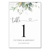Eucalyptus Leaf Tafel Nummers Kaart (Voorkant)