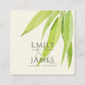 EUCALYPTUS LEAF WATERVERF FOLIAGE WEDDING VIERKANTE VISITEKAARTJE (Voorkant)