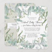 Eucalyptus Leaf Woodsy Foliage Baby Virtual Shower Kaart (Voorkant / Achterkant)