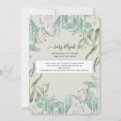 Eucalyptus Leaf Woodsy Foliage Baby Virtual Shower Kaart (Achterkant)