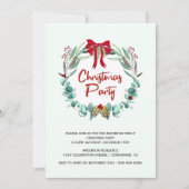 Eucalyptus Leaf Wreater Kerstparty Kaart (Voorkant)