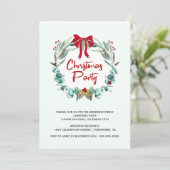 Eucalyptus Leaf Wreater Kerstparty Kaart (Staand voorkant)