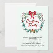 Eucalyptus Leaf Wreater Kerstparty Kaart (Voorkant / Achterkant)