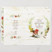 Eucalyptus Leaf Wreath Modern Ceremony Programme (Voorkant / Achterkant)