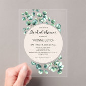 Eucalyptus leafy Vrijgezellenfeest Acryl Uitnodigingen (Insitu (Draagbaar))