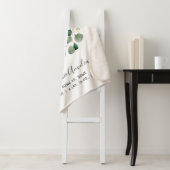 Eucalyptus Leafy Wreator Baby Monogram Birth Stats Sherpa Deken (In situ)