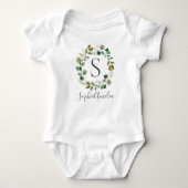 Eucalyptus Leafy Wreatsnaam Baby Romper (Voorkant)