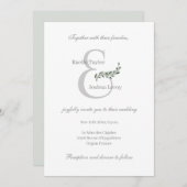 Eucalyptus Leaves Ampersand White Gray Weddenschap Kaart (Voorkant / Achterkant)