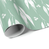 Eucalyptus Leaves and Branches Watercolor Pattern Cadeaupapier (Rol Hoek)