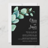 Eucalyptus Leaves Black Weddenschap Kaart (Voorkant)