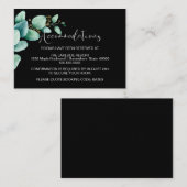 Eucalyptus Leaves Black Wedding Accommodations Informatiekaartje (Voorkant / Achterkant)