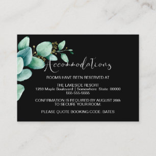 Eucalyptus Leaves Black Wedding Accommodations Informatiekaartje