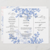 Eucalyptus Leaves Blue Botanical Wedding Ceremony (Voorkant / Achterkant)