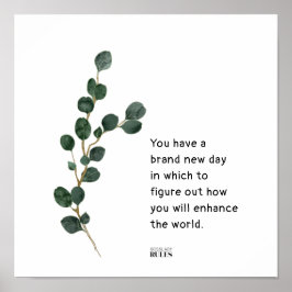 Eucalyptus Leaves Boss Lady Motivatie Quote POS Poster