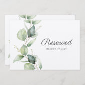 Eucalyptus Leaves Botanical Weddenschap Reserved S (Voorkant / Achterkant)