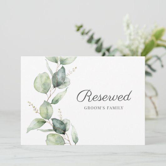 Eucalyptus Leaves Botanical Weddenschap Reserved S (Staand voorkant)