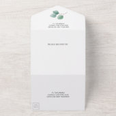 Eucalyptus Leaves Branch Foliage Wedding All In One Uitnodiging (Buitenkant)