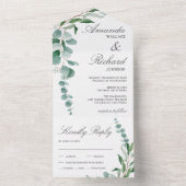 Eucalyptus Leaves Branch Foliage Wedding All In One Uitnodiging (Binnen)