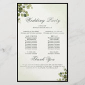 Eucalyptus Leaves Budget Wedding Program Kaart (Achterkant)
